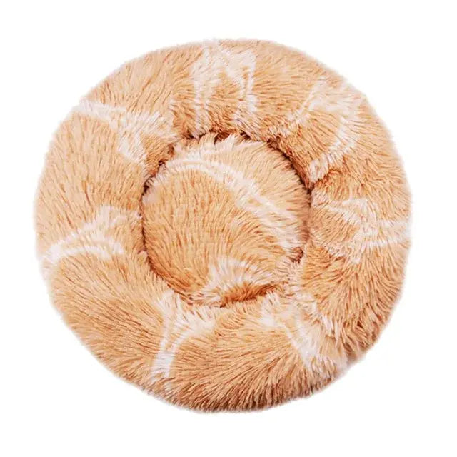 Round Pet Bed for Large Dog Bed Super Soft Cat Bed Long Plush Dog House for Medium Dog House Winter Warm Sleeping