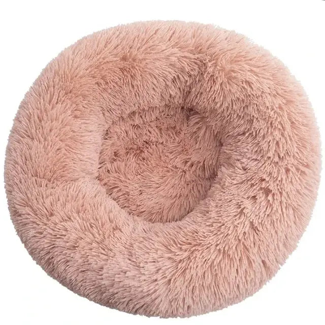 Round Pet Bed for Large Dog Bed Super Soft Cat Bed Long Plush Dog House for Medium Dog House Winter Warm Sleeping