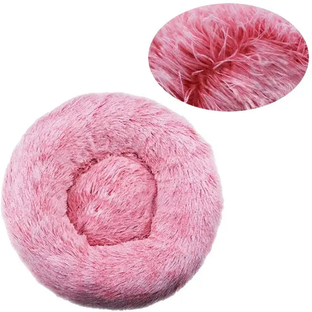 Round Pet Bed for Large Dog Bed Super Soft Cat Bed Long Plush Dog House for Medium Dog House Winter Warm Sleeping