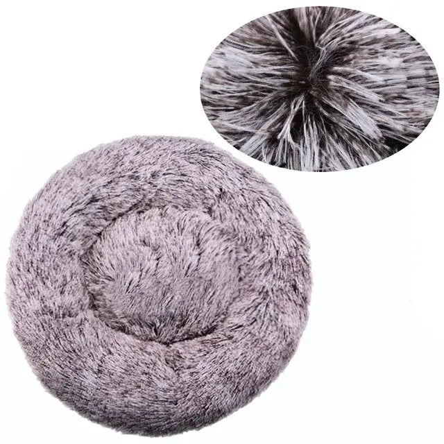 Round Pet Bed for Large Dog Bed Super Soft Cat Bed Long Plush Dog House for Medium Dog House Winter Warm Sleeping