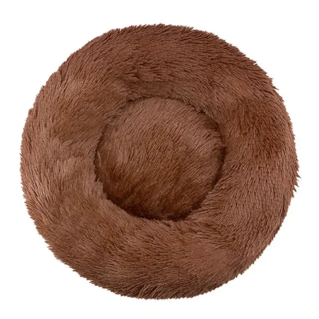 Round Pet Bed for Large Dog Bed Super Soft Cat Bed Long Plush Dog House for Medium Dog House Winter Warm Sleeping